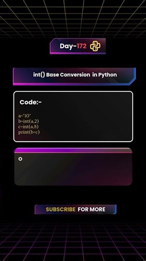 Python int() Base Conversion Trick 🤯 Same Input, Different Output! #shorts