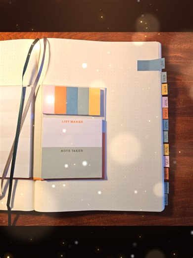 Wondering if your bullet journal design plan will fit the journal you're about to fill? Use sticky notes to plan out your pages in advance - your monthly spreadsheet, your habit trackers, your lists, etc. You can move the sticky notes around and narrow down your must-haves, or get creative about how to fit the things you want. I will be adding fold-out panels for my year-at-a-glance to gain pages rather than use up pages I need for other ideas. I was feeling nervous about getting started with my