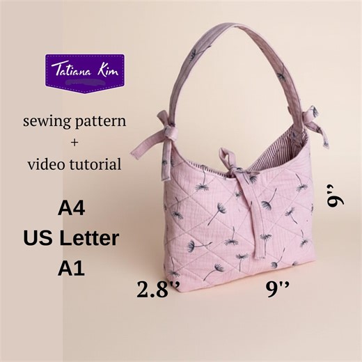 Hobo Bag Sewing Pattern PDF Video Tutorial Slouchy Bag Shoulder Bag Beginner Friendly - Etsy