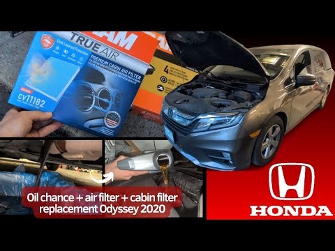 DIY Oil change + engine air filter +cabin filter change Honda Odyssey 2020 🔧step by step🔧