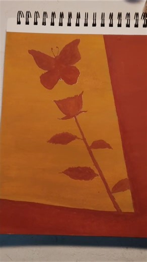 Shadow painting [Rose& Butterfly] 🌹✨🦋...#painting #art #shorts 🧡🤎 @artby_tasnim