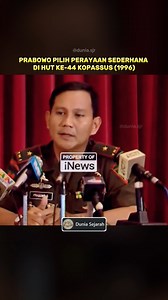 Pada 16 April 1996, Kopassus memperingati Hari Ulang Tahun ke-44 dengan suasana sederhana. Saat itu, Mayjen TNI Prabowo Subianto yang menjabat sebagai Komandan Jenderal (Danjen) Kopassus memutuskan untuk meniadakan kemewahan dalam perayaan. Baginya, kesederhanaan adalah cara menjaga esensi sejati seorang prajurit, yang lebih mengutamakan pengabdian daripada seremonial. Keputusan tersebut tercatat dalam sejarah sebagai bentuk kepemimpinan Prabowo yang menekankan disiplin dan nilai kejuangan. Di b