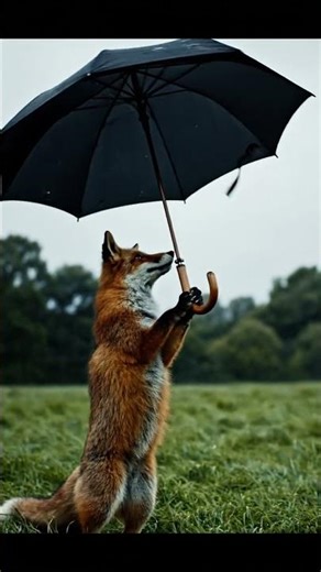 Fox Tries to Open Umbrella It Flips Inside Out! | Funny Fox Fail | Ease Loop