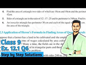 Class 9 Maths | Chapter 12 | Exercise 12.1 Q6 | Heron's Formula | NCERT