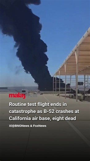 Eight people died when a US B-52 bomber crashed and erupted into a catastrophic fire shortly after takeoff at an air force base in California on Monday, officials said. The heavy bomber was on a routine testing mission with a mixture of military, government and civilian contractors on board when it came down in a huge fireball at Edwards Air Force Base, 60 miles (95 kilometers) north of Los Angeles. Footage of the aftermath of the crash, which officials said was “unsurvivable,” showed a large ch