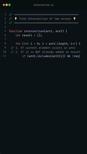 find the intersection of two arrays in javascript #javascriptinterview