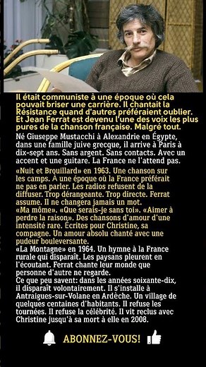 Jean Ferrat: Le communiste qui chantait la France profonde et l'amour absolu