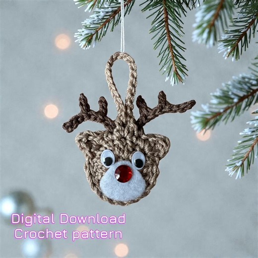 Rudolph Coin Holder Crochet Pattern PDF | Cute Reindeer Christmas Keychain Pattern | Easy Holiday Amigurumi Ornament | Digital Download - Etsy UK