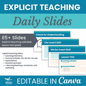 Explicit Teaching Daily Presentation Slides | Editable