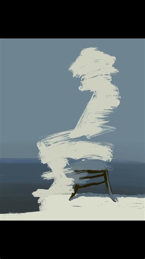 Sitting by the ocean scenery | ByTheBrush #ocean #painting #procreate #procreatetutorials #shorts
