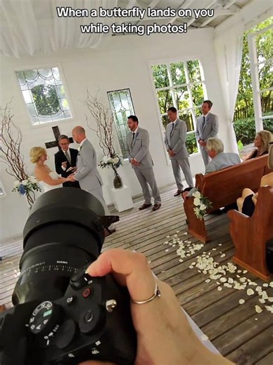 Had a butterfly land on me while I was photographing a wedding ceremony at Cross Creek Ranch!