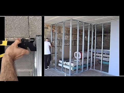 🔥 Drywall Partition ▶︎ How to Build a Metal Framed Wall and Install a Sliding Door Drawer