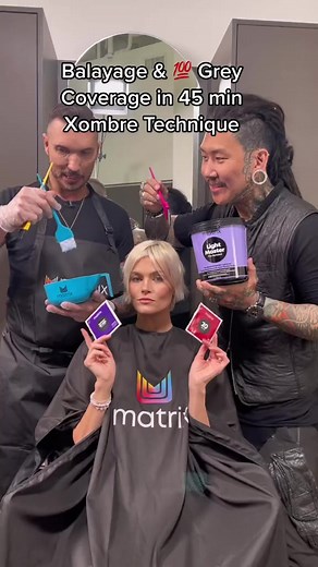 100 percent grey coverage and balayage in 45 minutes with pixie cut! #matrix #foryou #greyhair #balayage #pixiecut #hair #haircut #haircare #hairstyle #hairdo #haircolor #reels #reelsfb #reelsvideo #reelsviral | Jack Jei | Facebook