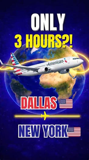 Dallas to New York 🇺🇸✈️1,390 Miles in 3 Hours #aviation #travelfacts #didyouknow
