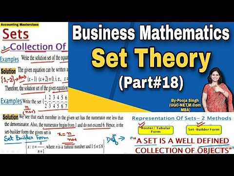 Set Theory | Introduction | Sets |Types Of Sets | Business Maths | BBA | B.Com | BCA |