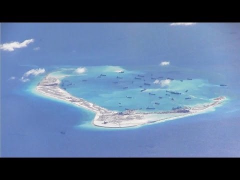 U.S. Navy P-8A Poseidon flies over new islands in South China Sea #2