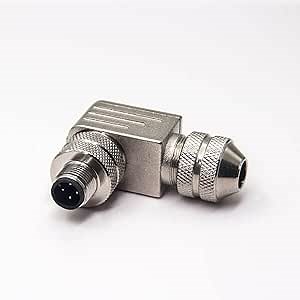 Elecbee M12 Right Angle Connector A Code Field Installable 4 Pin Waterproof Male Plug for Cable Shielded