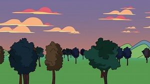 Panning Animated Cartoon Trees Green Field Stock Footage Video (100% Royalty-free) 1086849938 | Shutterstock