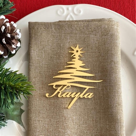 Custom Christmas Place Cards - Personalized Place Setting - Thanksgiving Dinner Decor - Laser Cut Table Names - Etsy Australia