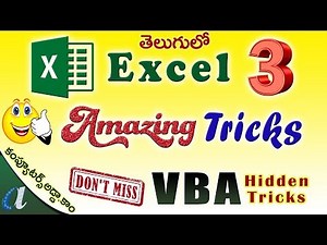 Excel #3 Amazing Tricks || VBA & Hidden Tricks || www.computersadda.com