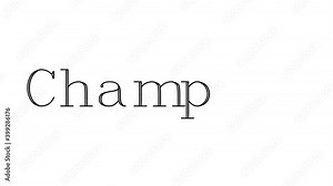 Champion Animated Handwriting Text in Serif Fonts and Weights Stock Video