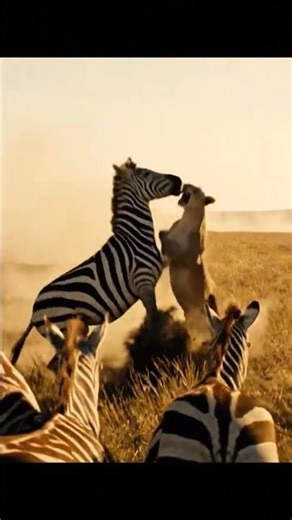 🦁 Zebra's 'wild survival skills' helped the herd fight off a lion attack 🦓 #wildlife