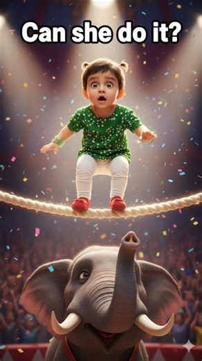 Can Zimal Walk the Rope with an Elephant? 😱🐘 | Cute Circus Trick