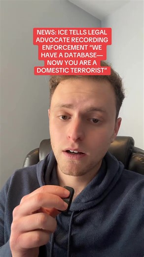 236K views · 21K reactions | A woman was recording ICE agents when one said: “We have a nice little database, now you’re considered a domestic terrorist.” | Aaron Parnas | Facebook