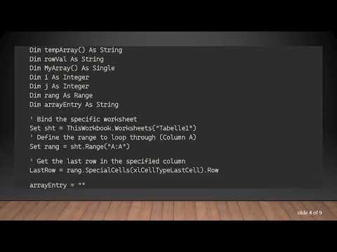 How to Loop through Cells in Excel and Store Specific Values in an Array Using VBA