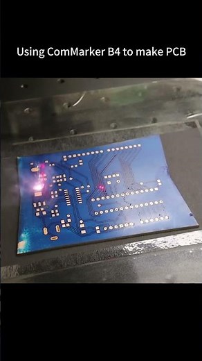 Using ComMarker B4 60W to make PCB #fiberlaser#pcb #diy #laserengraving #mopar #jpt #circuit