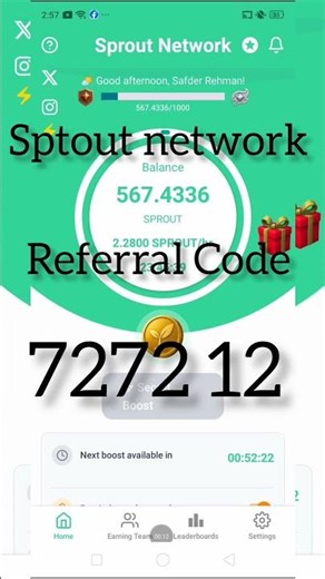 Sprout Network Referral Code