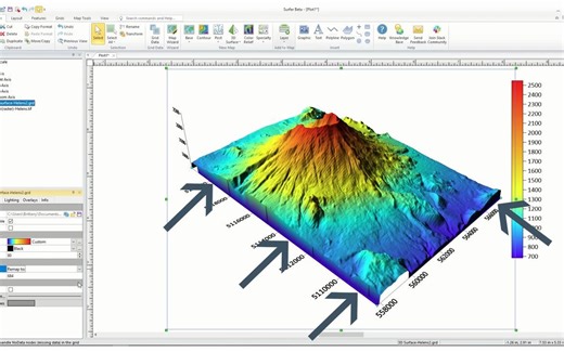 Surfer绘制3维表面地图