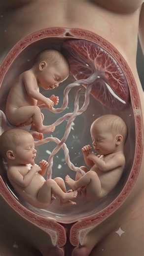 How Do Triplets Sleep in the Womb? 😴👶👶👶
