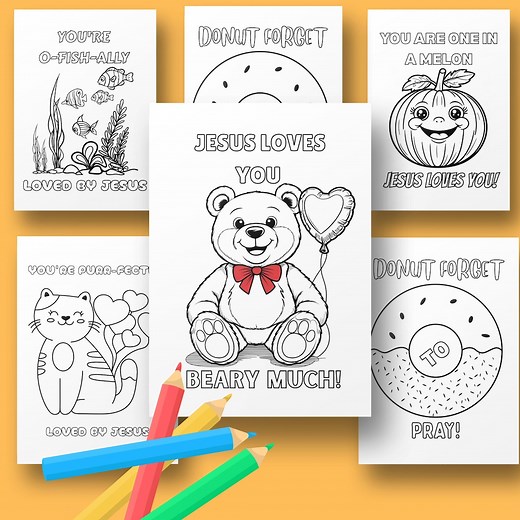 Jesus Loves You Coloring Pages: Christian Bible Lesson Art (digital Download, PDF & PNG Files) - Etsy