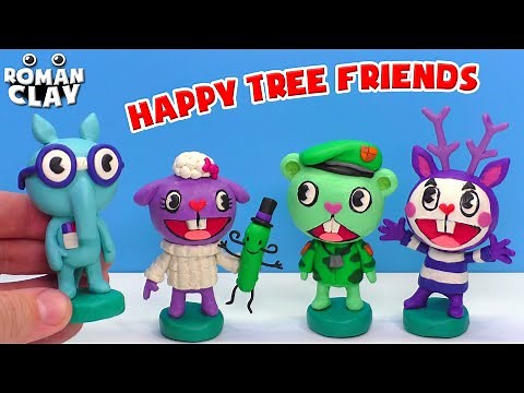 Happy Tree Friends 🌳 Flippy, Mime, Sniffles, Lammy & Mr Pickles with Clay | Roman Clay Tutorial