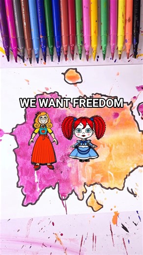 Poppy Doll & Miss Delight Acrylic Color Paint art Color-Combo | Poppy playtime #poppyplaytime