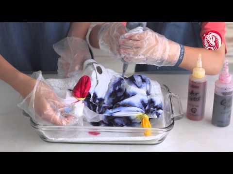 Técnica de teñido tie-dye con Color Twist: soles.