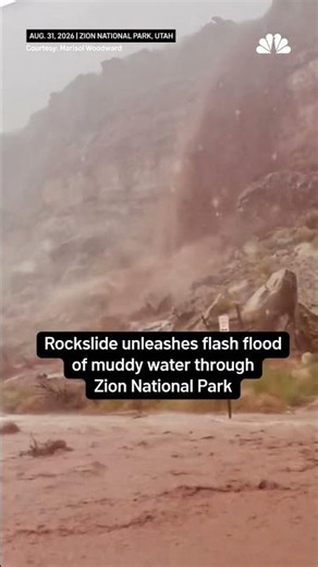 Rockslide unleashes flash flood of muddy water through Zion National Park | NBC DFW