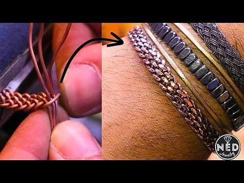 How to make a "copper bracelet" - Easy wire weaving tutorial