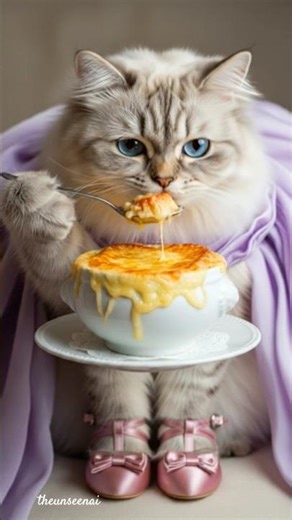 cat eat french onion soup.#animation #DreamScreenAI #shorts #short #ai #cat #aiart #viral #love #new