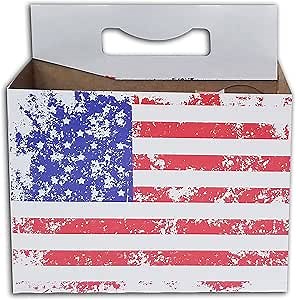 6pk Cardboard Carrier (American Flag, 24ct) | Holds 6pk 12oz Bottles