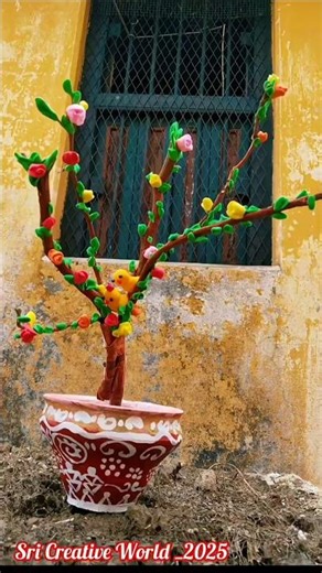 DIY Cute Tree Craft 🌸EasyHome Decoration Idea 💡#Handmade #craft #clay #diy#viral#shorts 💌 ❤️🐥🌿✨