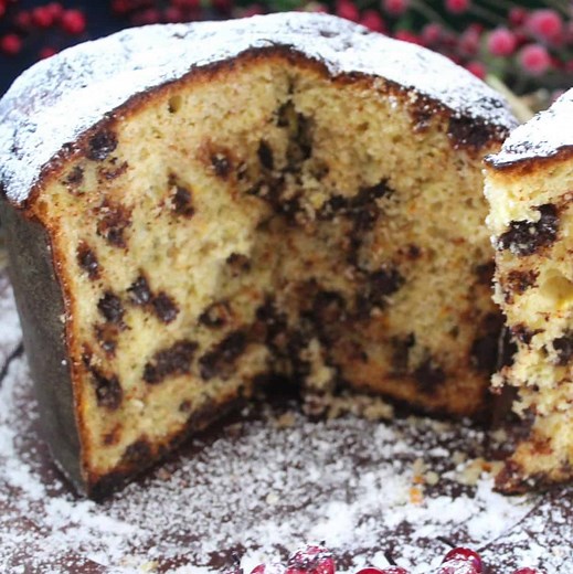 Homemade Chocolate Chips Panettone - Christmas Sweet Bread