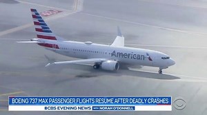 737 MAX TAKES FLIGHT: Boeing’s 737 Max took off Tuesday for the aircraft’s first U.S. commercial flight with passengers on board. The plane’s return to the skies comes almost two years after it was grounded following a pair of deadly crashes. https://cbsn.ws/3nYlHAt | CBS Evening News
