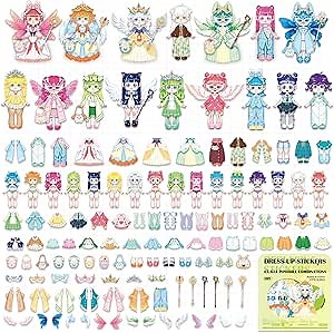 130PCS DIY 3D Dress-Up Stickers – Fun Stand-Up Stickers for Laptops, Water Bottles – Dress-up Stickers for Teens