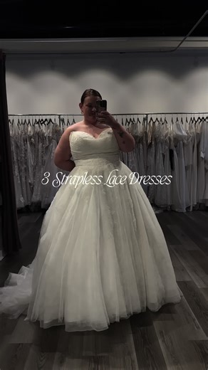 Elegant Strapless Lace Dresses for Curvy Brides