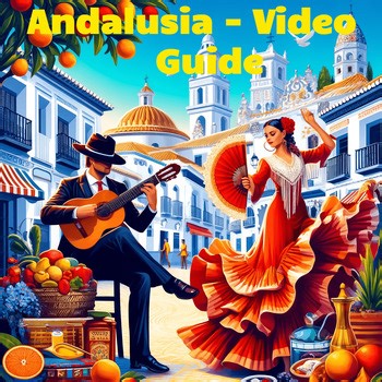Spain Culture Video Guide – Andalusia Worksheet, Questions Word Search Activity