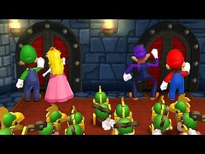 Mario Party 9 - Luigi vs Peach vs Mario vs Waluigi Master Difficulty| Cartoons Mee
