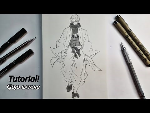 How To Draw Gojo Full Body || Step by Step pencil sketch || Jujutsu Kaisen | Anime Drawing Tutorial!