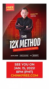 Let's make this 2025 your best year ever! Live na live tayo sa ating YT Channel! Don't miss this webinar! Register here: https://chinkfree.com/12x | Chinkee Tan